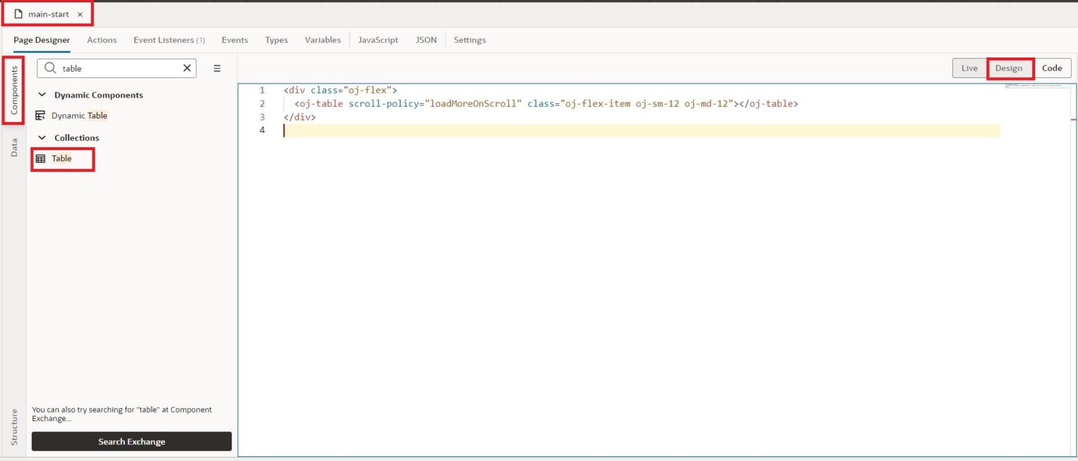 Hide and Show columns in Oracle Visual Builder table - TechSupper
