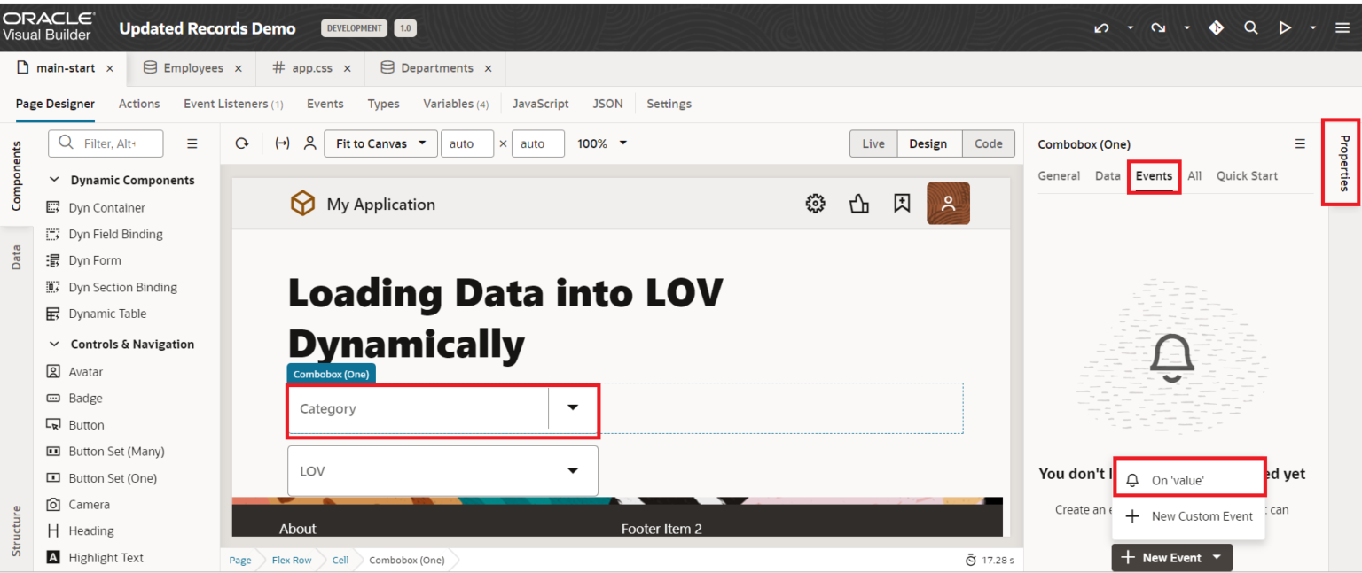 Dynamically load data into a LOV in Oracle Visual Builder - TechSupper
