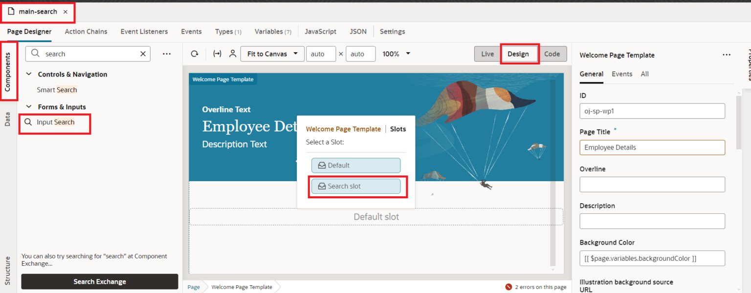 Use Redwood Welcome Template in Oracle Visual Builder - TechSupper