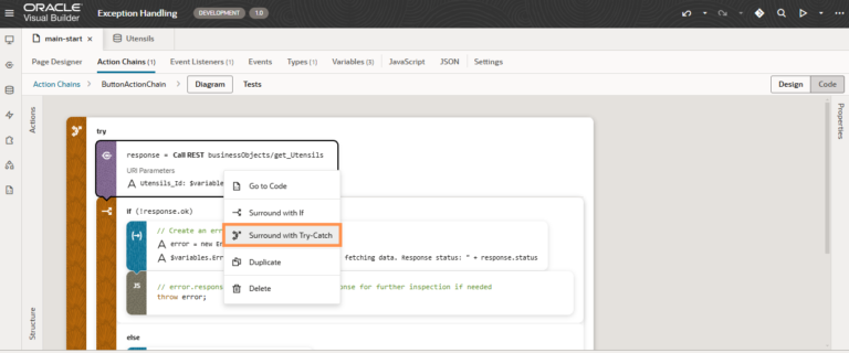 Exception Handling in Oracle Visual Builder - TechSupper